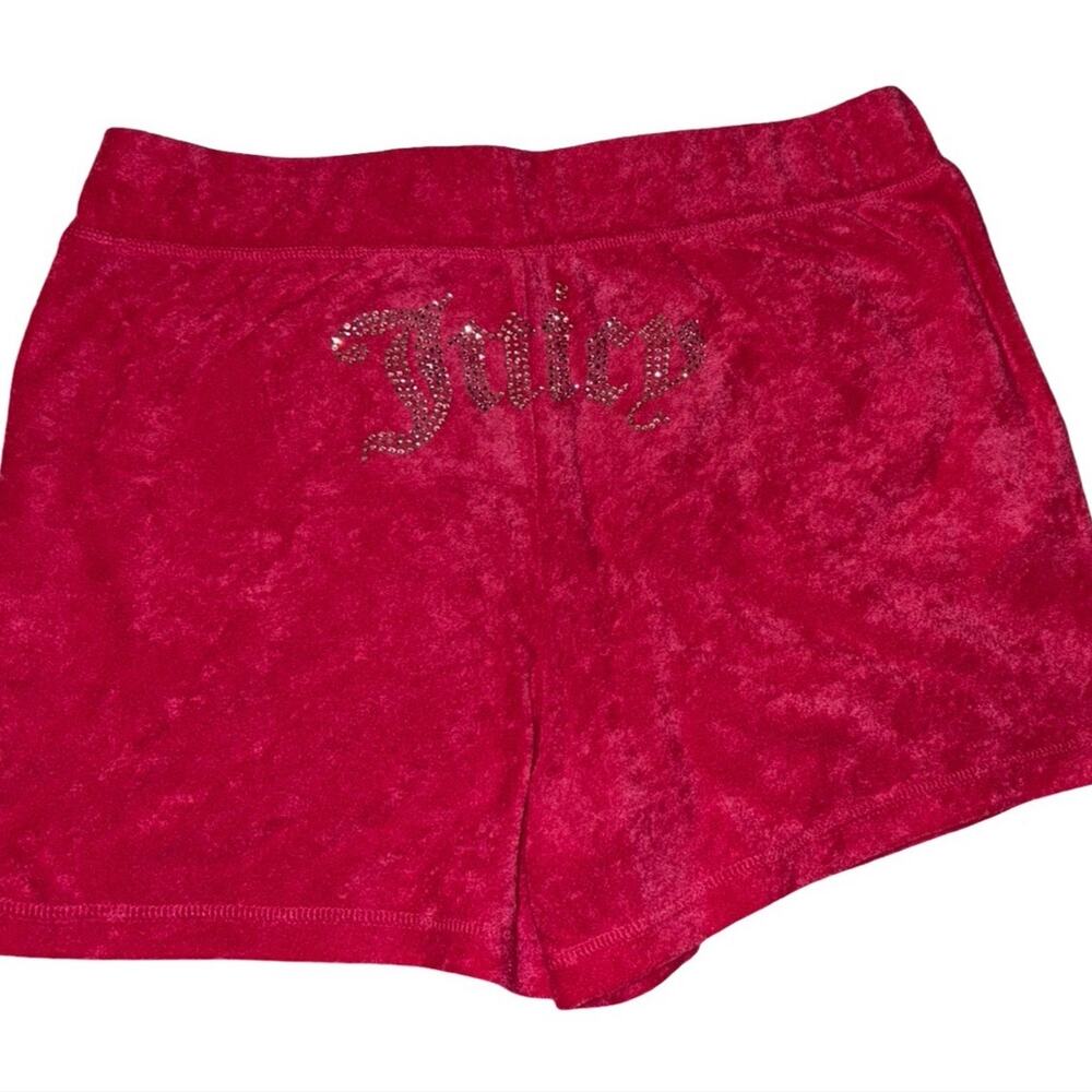 JUICY COUTURE XL BLING RHINESTONE TERRYCLOTH  WATERMELON PINK SHORTS NWT